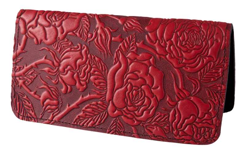 ecolemamie Small ecolemamie Small Leather Smartphone Wallet Case, Wild Rose in Red