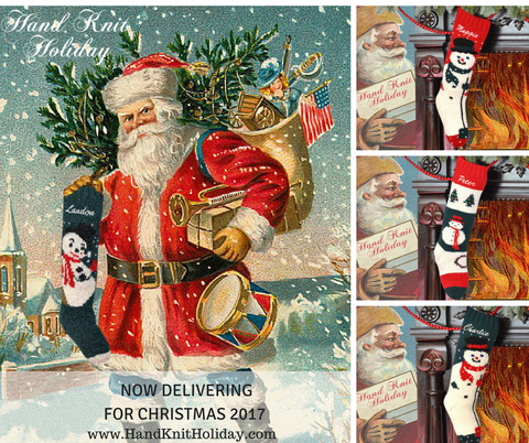 Hand Knit Personalized Snowmen Christmas Stockings