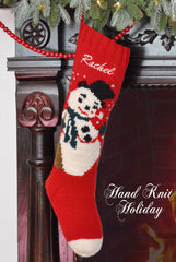 Personalized Christmas Stocking Hand Knit Frosty Snowman