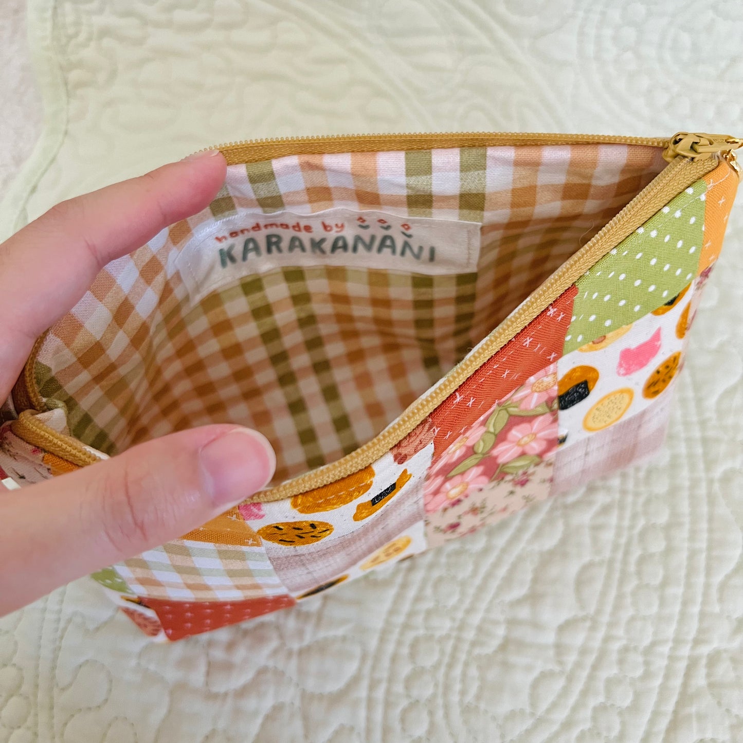 Assorted Senbei Quilted Large Pouch