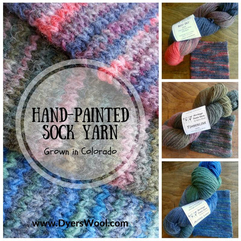 Hand-painted sock yarn
