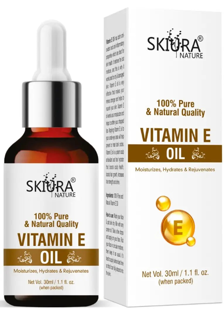 Skiura Pure Vitamin E Oil For Hair Growth, Nail, Eyelashes, Beard Growth  Heal Skin Cracked Heels (30 ml) | STORE APT