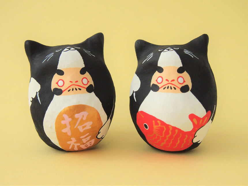 Miniature Daruma Doll ×MANEKI NEKO(Japanese Good-Luck Charm) |Sakura Yamaguchi