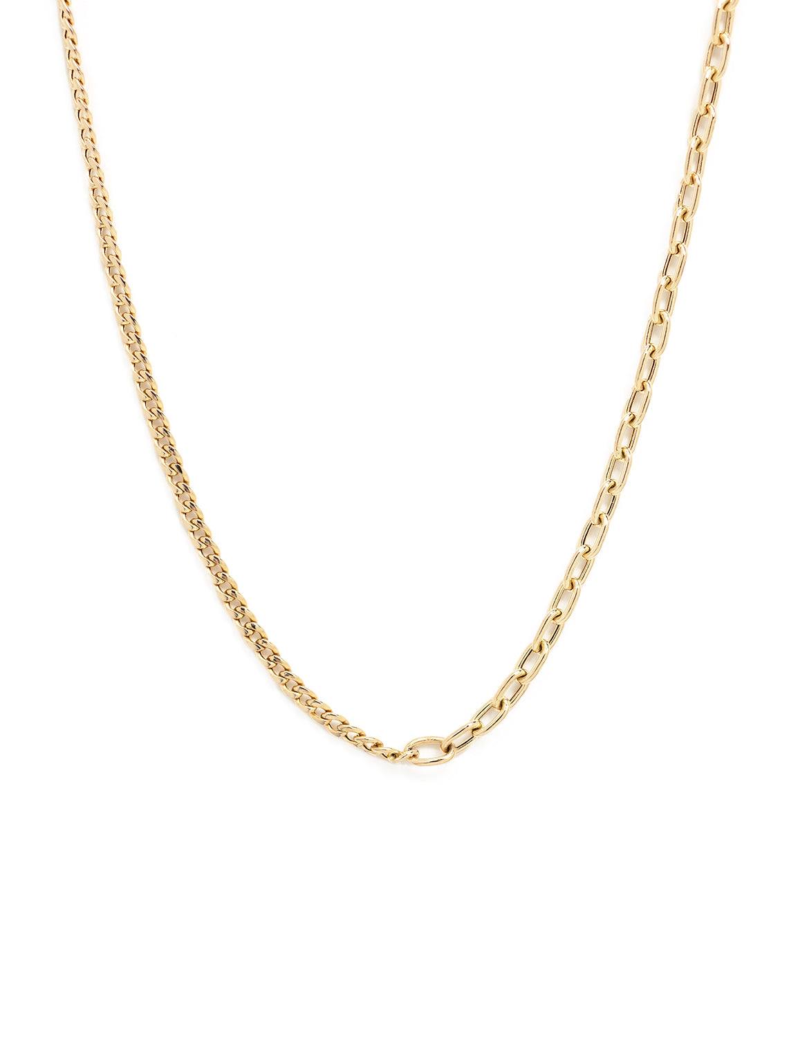 14k gold mixed curb and oval chain necklace – Twigs