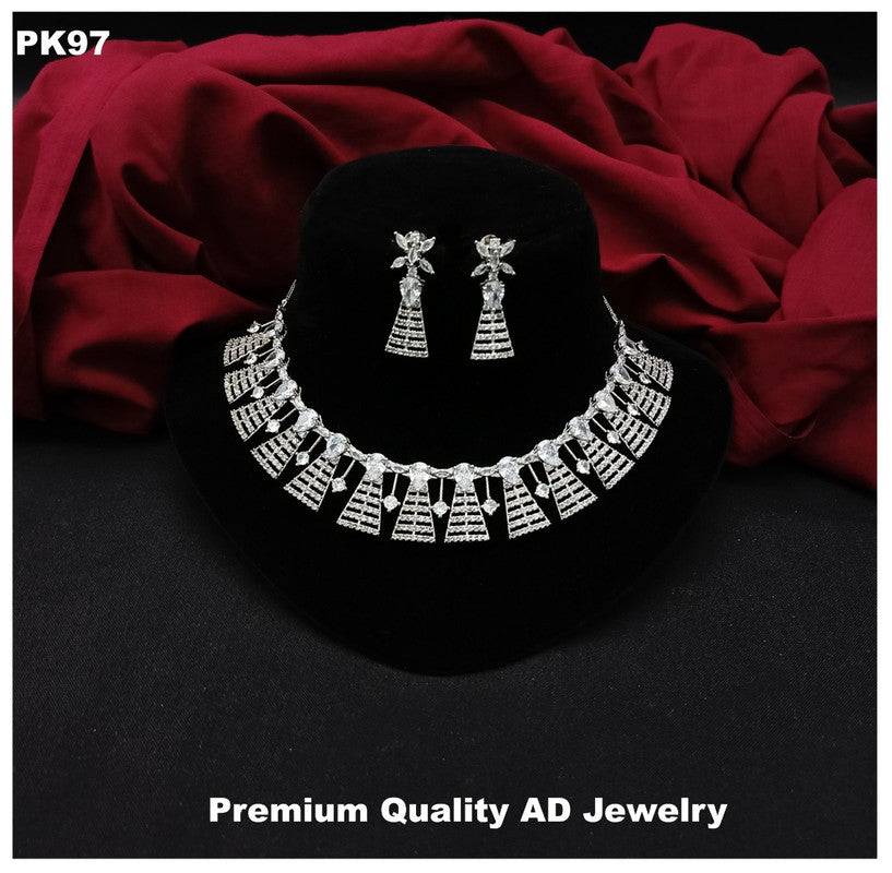 Premium Quality American Diamonds Jewellery Necklace set with Ear Rings