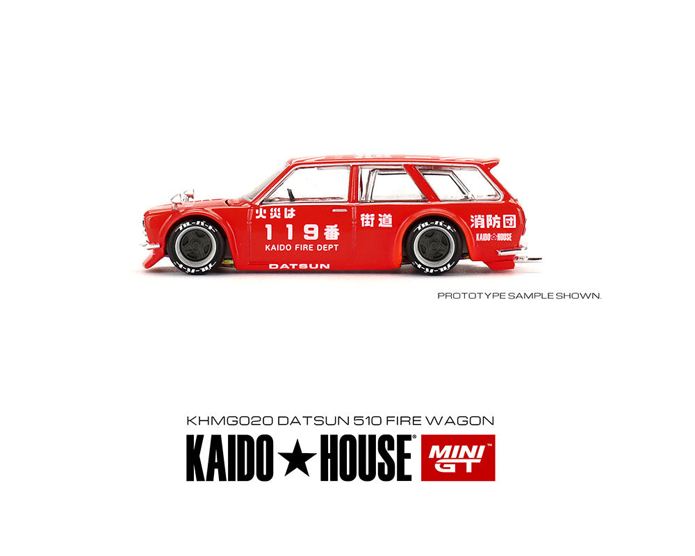 (Preorder) Kaido House x Mini GT 1:64 Datsun Kaido 510 Wagon Fire Vers