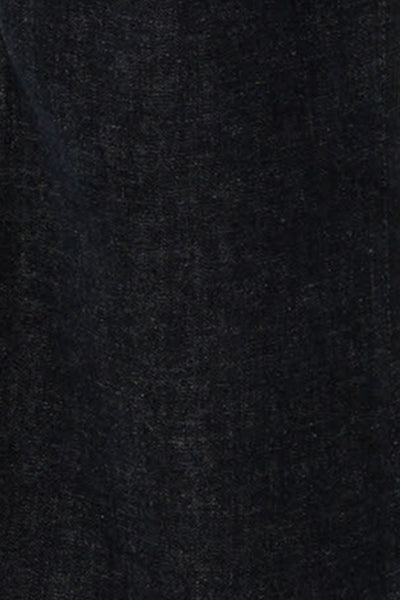 swatch of ethical, sustainable denim in midnight blue used by Australian and New Zealand women's clothing label, L&F to create a collection of jeans and denim jackets.