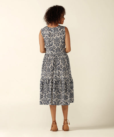 empire line sleeveless sun dress in breathable and natural, eco friendly fabric 