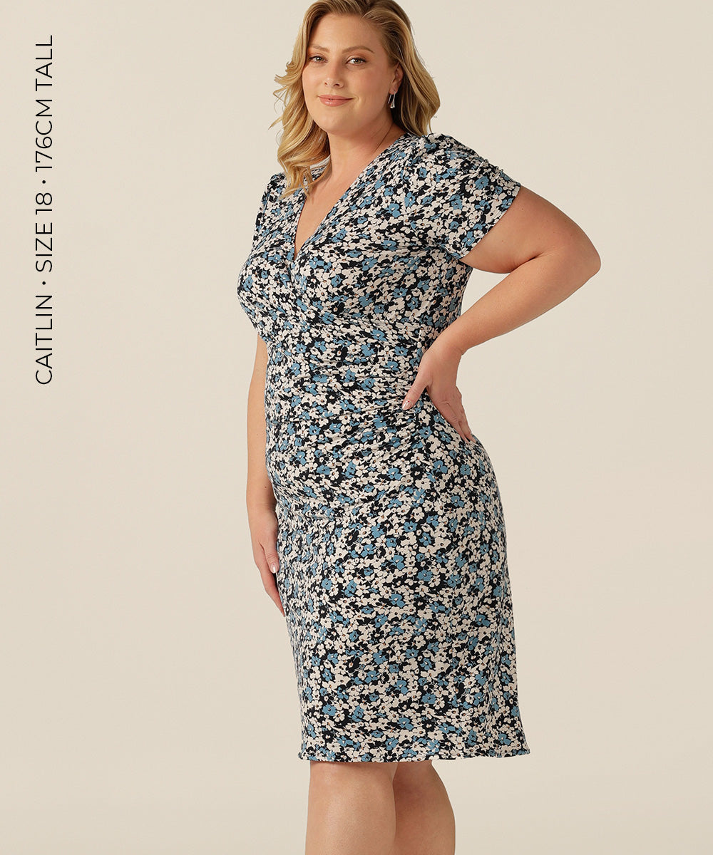 fixed wrap dress with short sleeves