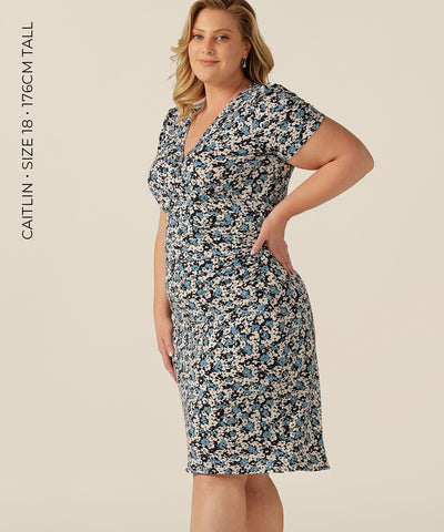 fixed wrap dress with short sleeves