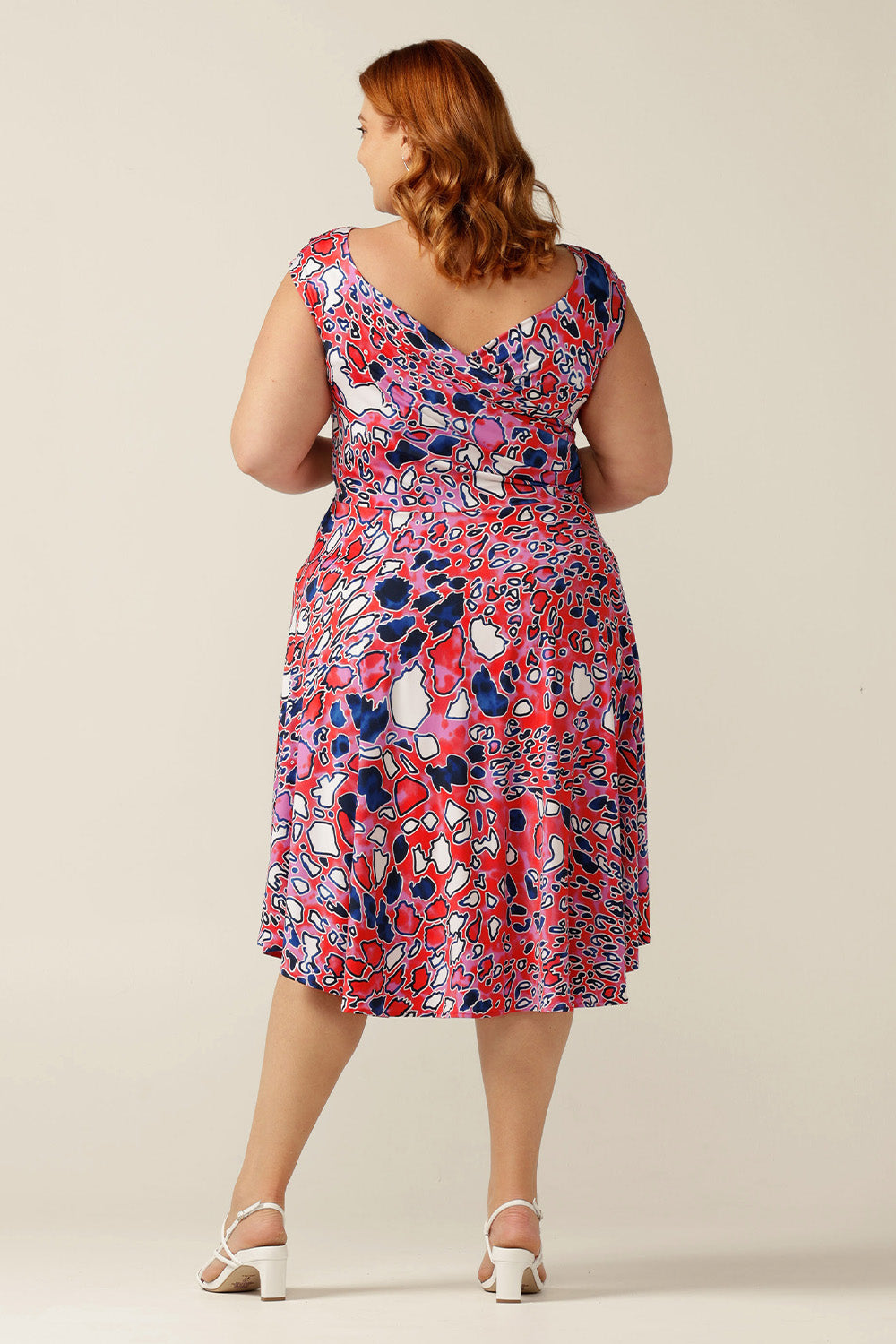 reversible  fixed wrap dress with sweetheart and boatneck options