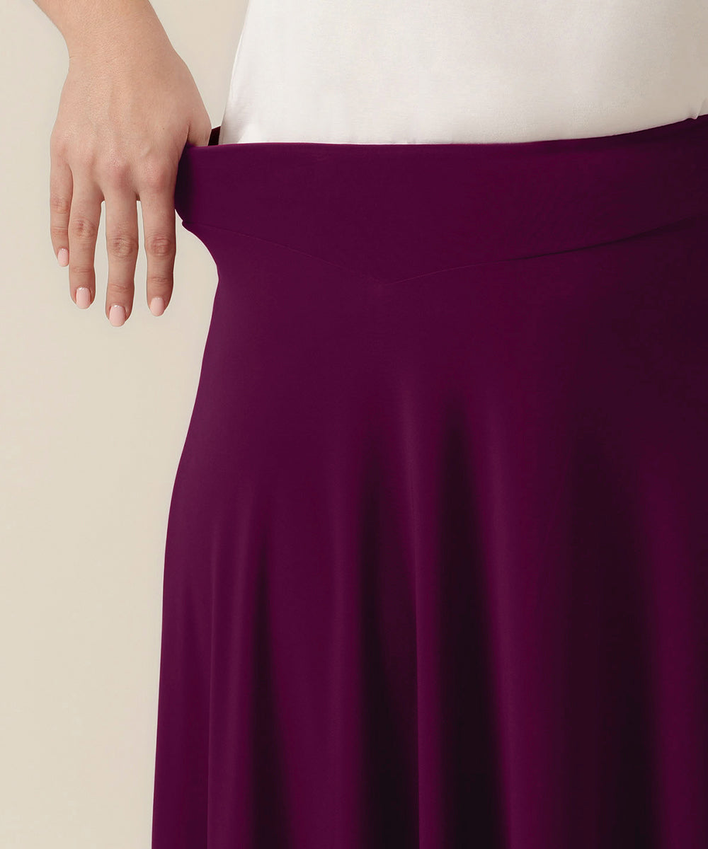 comfortable asymmetrical maxi skirt perfect for work or weekend and travel