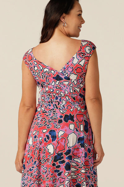 reversible  fixed wrap dress with sweetheart and boatneck options