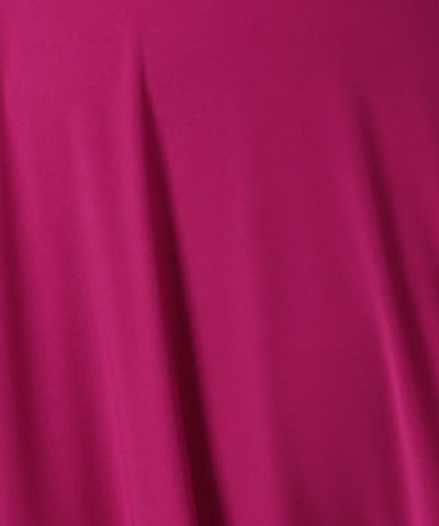 swatch of Leina and Fleur's fuchsia pink dry-touch jersey fabric used for comfortable tops, wrap dresses and full skirts.