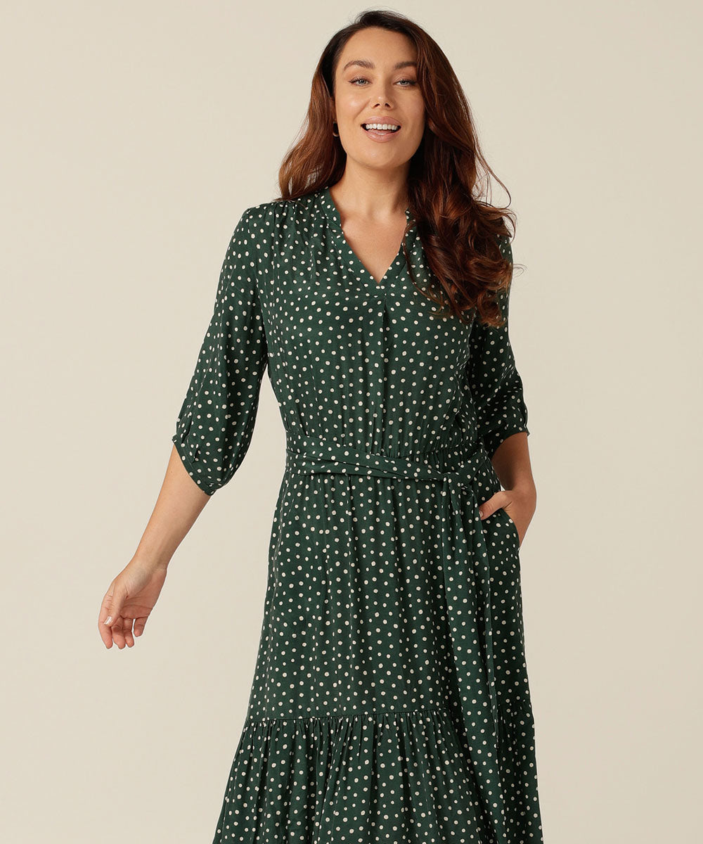 Chyka Dress in Hunter Spot