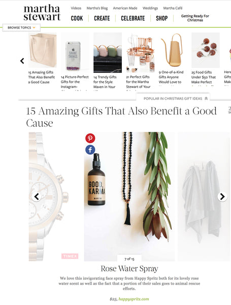 Martha Stewart Gifts that Give Back Gift Guide - featuring Happy Spritz 