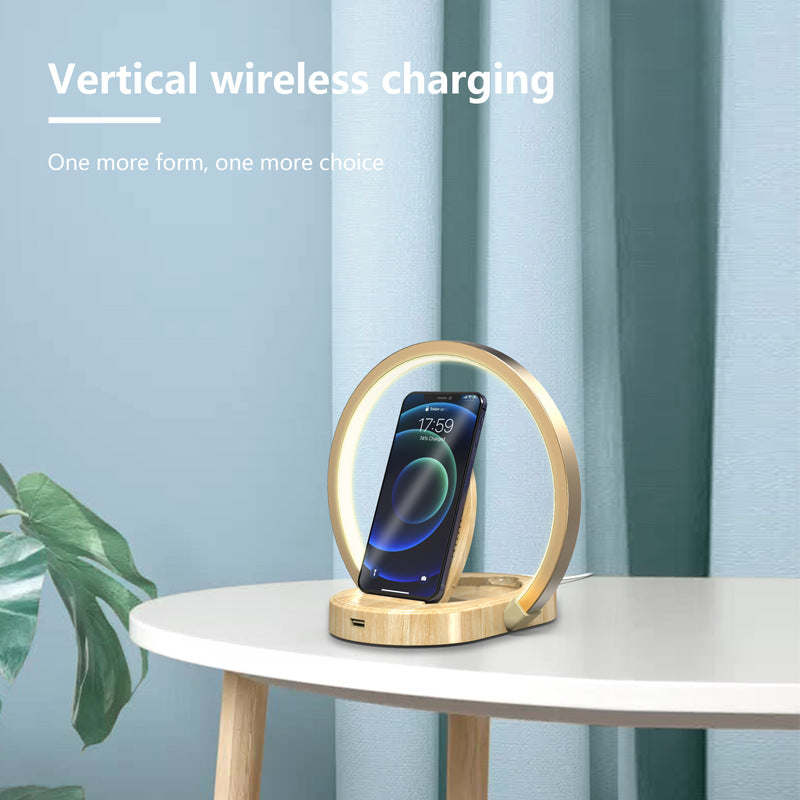 Ring Shape LED Desk Lamp w/ Wireless Charger for Mobile Phone