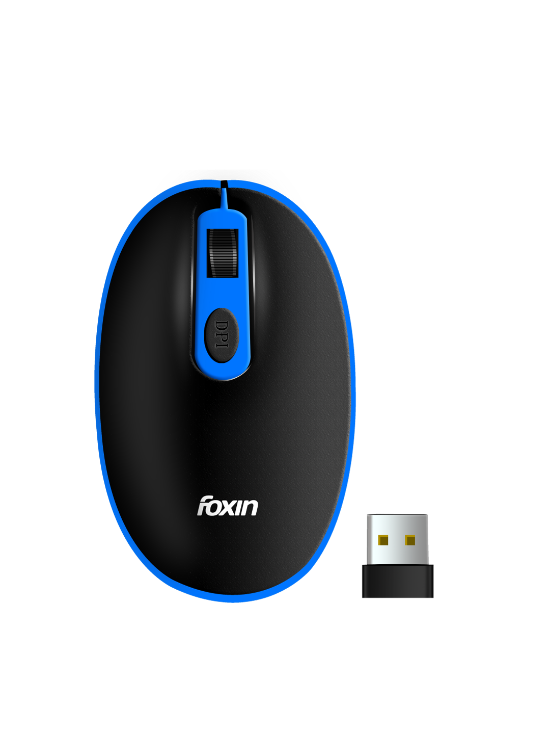 Vibrant Blue Wireless Mouse with Nano Receiver