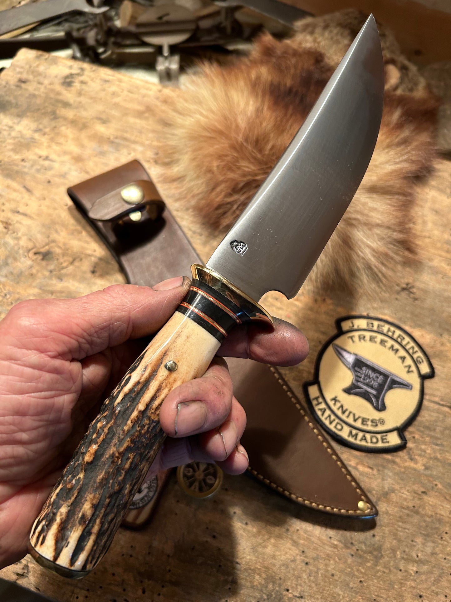 J. Behring Handmade BIG SIX Heavy Duty Hunter Sambar Stag