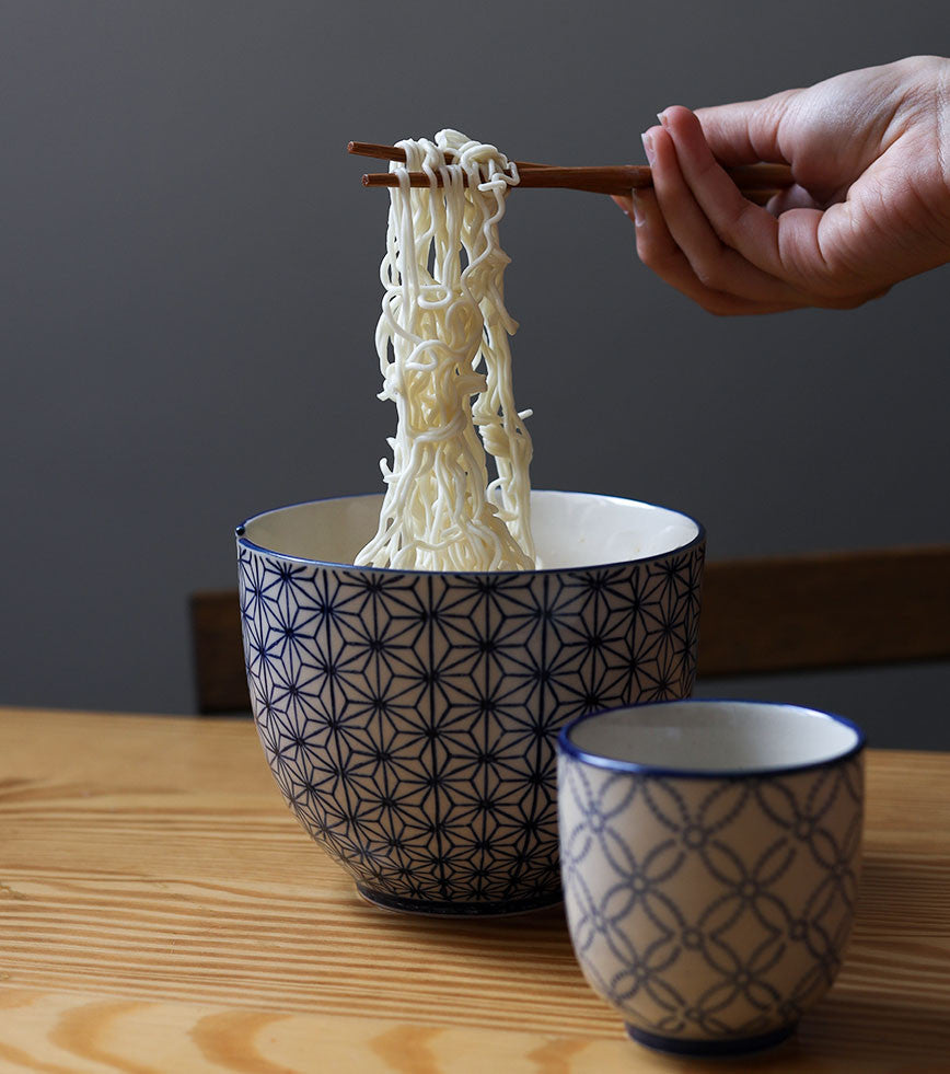 Bol à nouilles avec baguettes Sashiko