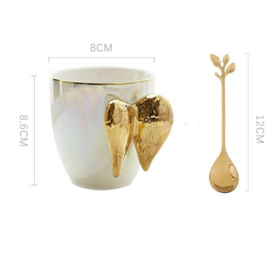 Mugs Coffee Cup with Golden Angel wings