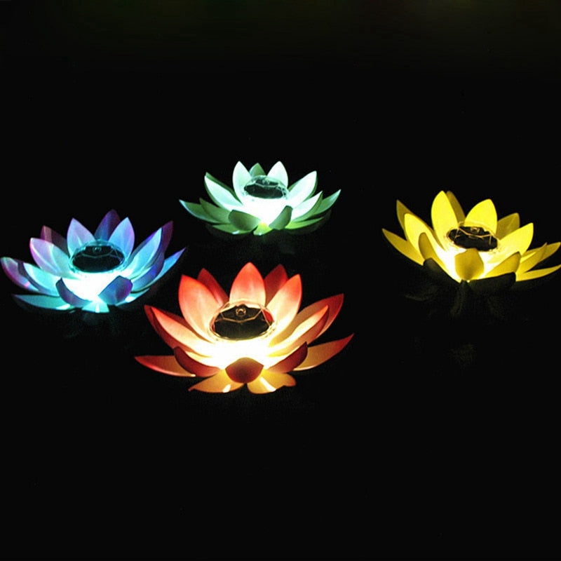 Solar Powered Lotus Lamp for Outdoor