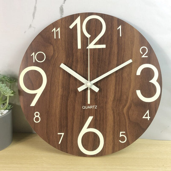 Wooden Luminous Wall Clock