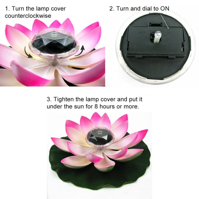 Solar Powered Lotus Lamp for Outdoor