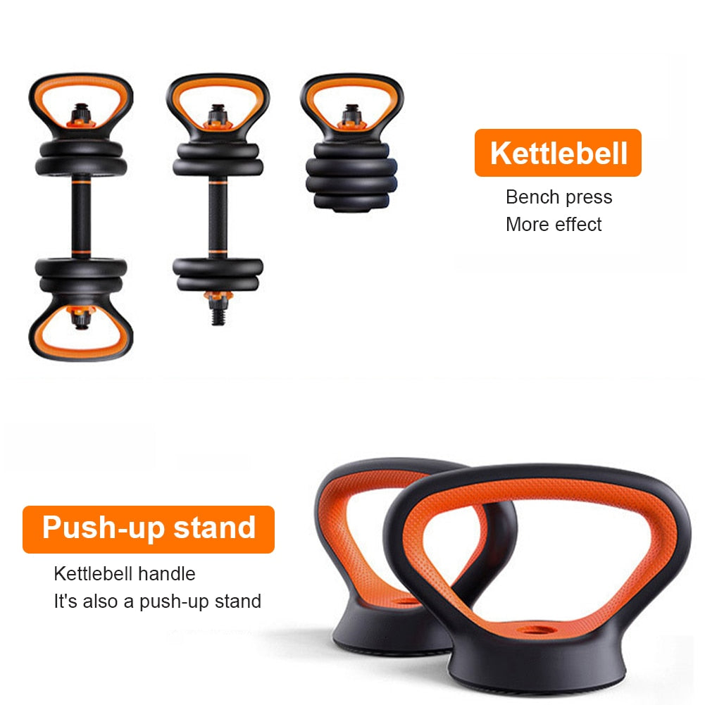 Adjustable Kettlebell Handle For Use With Weight Plates Home Gym Workout