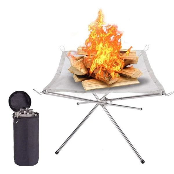 Portable Outdoor Fire Pit / Collapsing Steel Mesh FirePlace