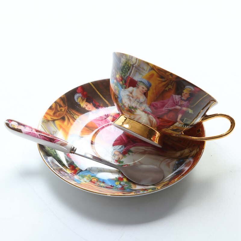 High Quality Bone Porcelain Coffee Cups Vintage Ceramic