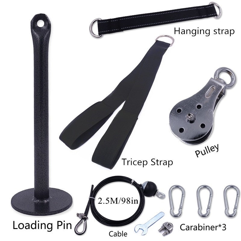 Fitness Pulley Cable System DIY Loading Pin Lifting Triceps Rope Machine