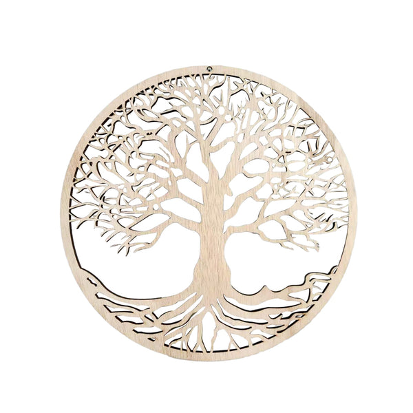 Wooden Ornament Round Tree Of Life