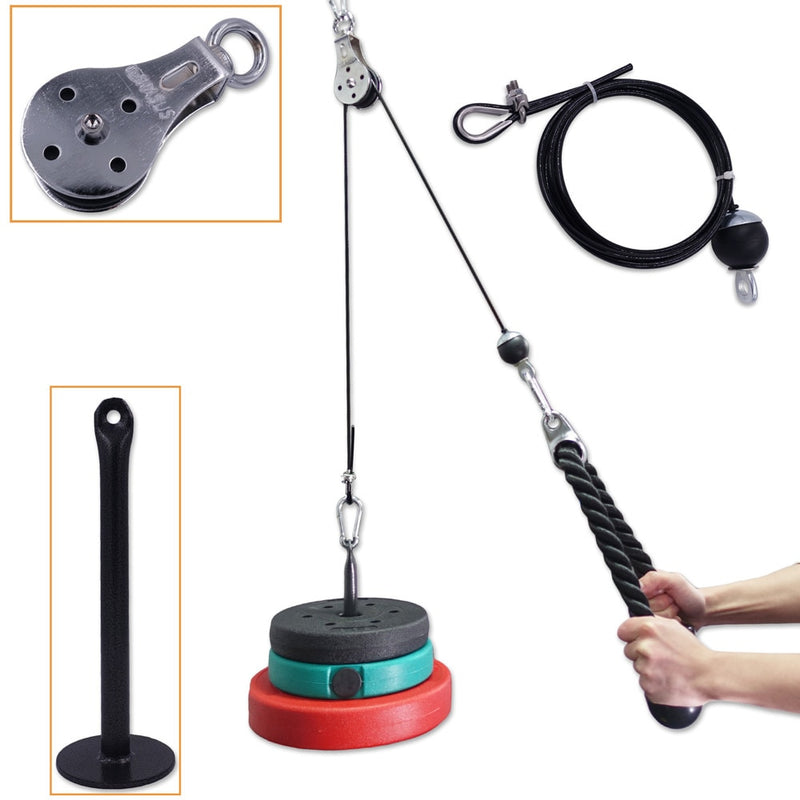 Fitness Pulley Cable System DIY Loading Pin Lifting Triceps Rope Machine