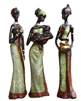 3pcs/lot 6*5*20cm african woman people ornaments home decoration accessories craft Statue