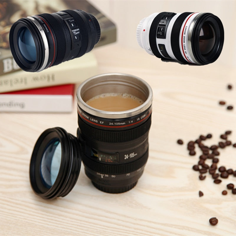 Stainless steel Creative liner SLR Camera Lens Mugs Coffee Tea Cup