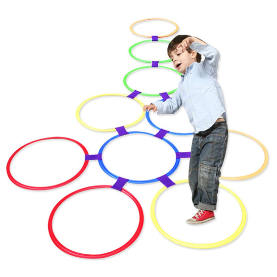 Outdoor Kids Funny Physical Training Sport Toys Lattice Jump Ring Set