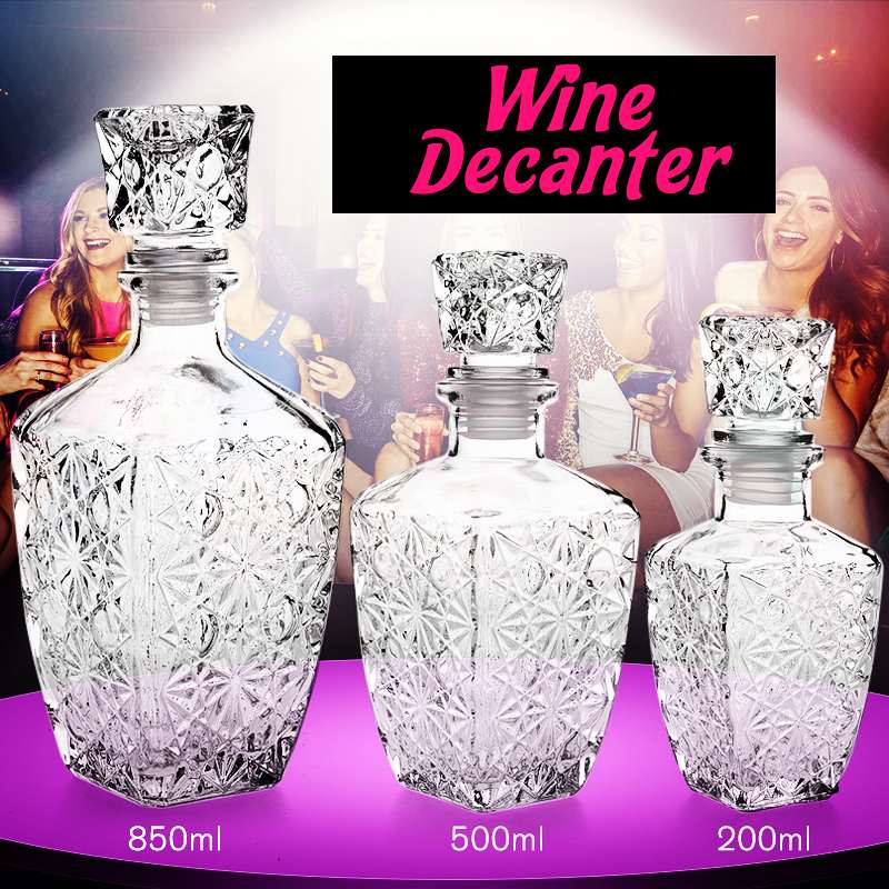 Crystal Wine Bottle Glass Cup With Lid _ Whiskey Liquor Wine Decanter Bar Drink