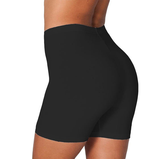 Women's Waist Tummy Control Workout Yoga Shorts Black Compression Athletic Bike Running Shorts Slim Stretch Gym Tights