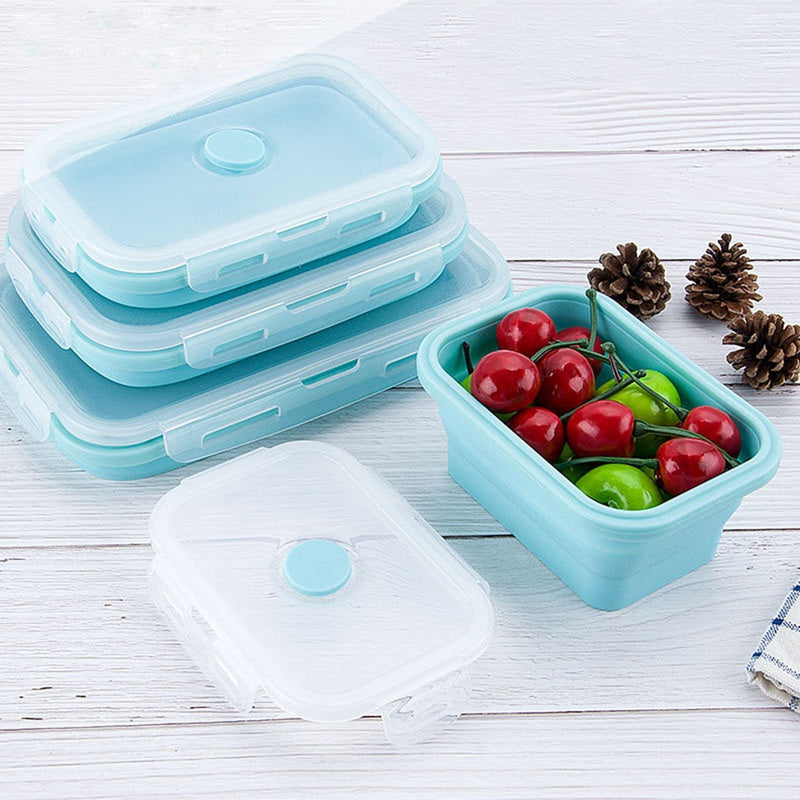 Collapsible Food Fruit Salad Storage Containers with Airtight Lid