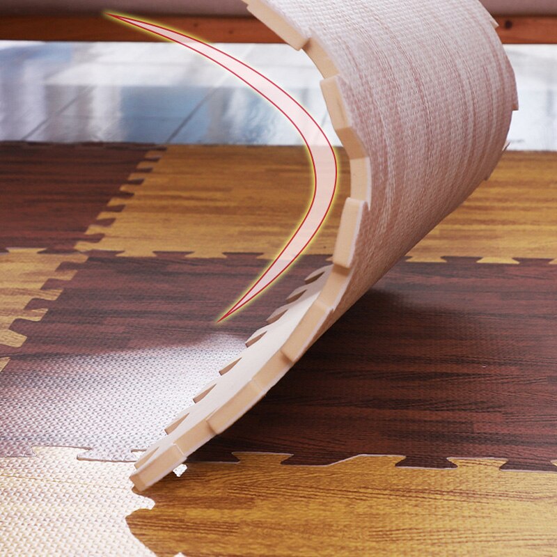 Wood Grain Puzzle Mat Baby Foam Play Splicing Bedroom Thicken Soft Modern Floor Kids Rug Living Room Crawling Carpet