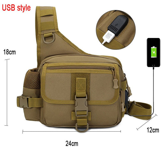 Fishing Tackle Bag Single Shoulder Crossbody Bags Waist Pack Fish