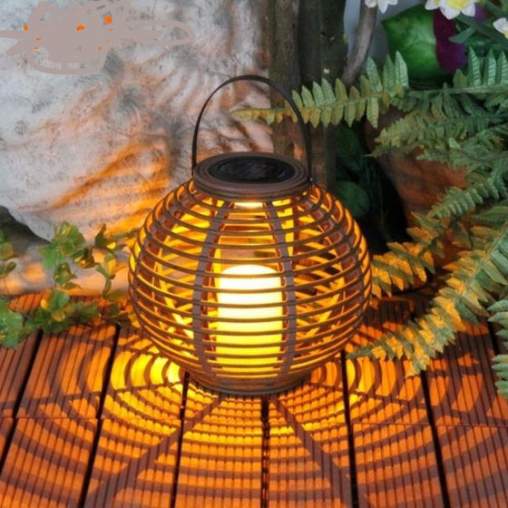 Waterproof Led Solar Powered Candle Lantern With Flickering Amber