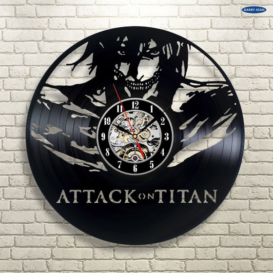 Attack on Titan Wall Clock Levi Gift Vinyl Vintage Decor Home Room 12 Inch (30cm) duvar saati