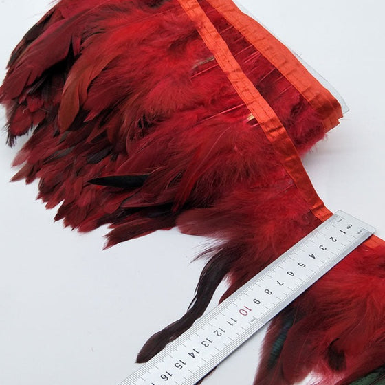 10 Meter 13-18CM Chicken Rooster Tail Feathers Trims Strip