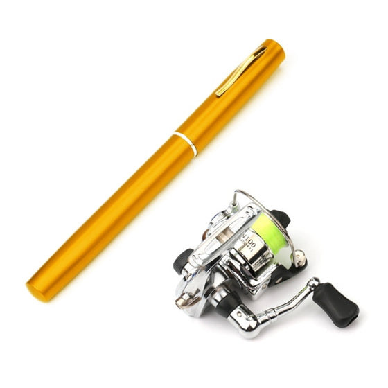 1M / 1.4M Pocket Collapsible Fishing Rod Reel Combo Mini Pen Fishing