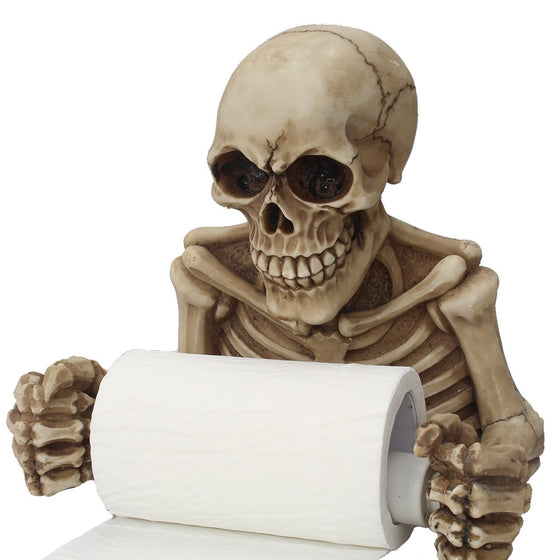 Skull Statue Roll Paper Holder Wall Mount