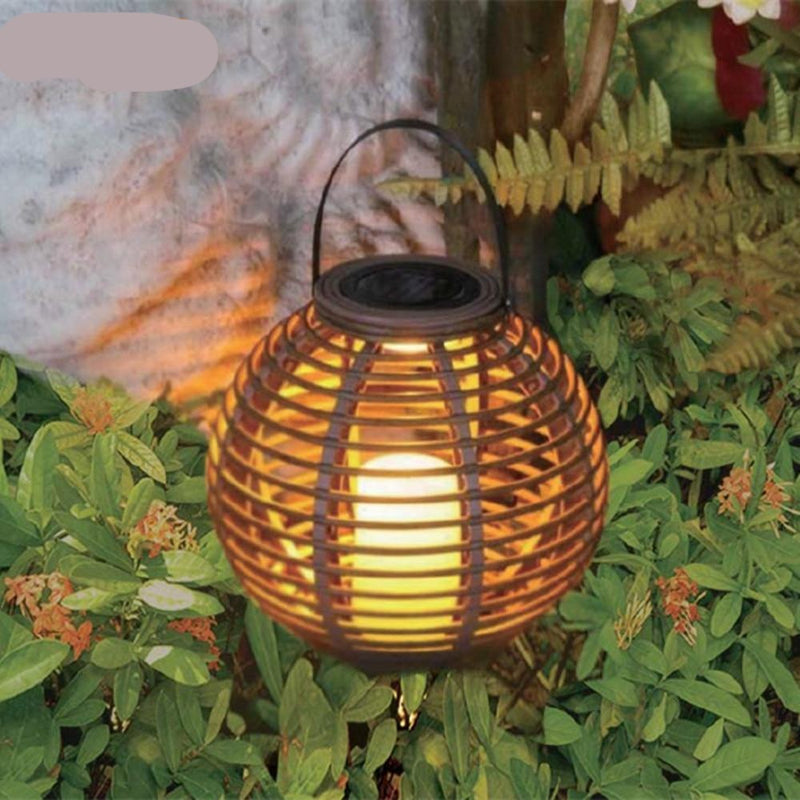 Waterproof Led Solar Powered Candle Lantern With Flickering Amber