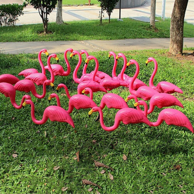 Garden Ornaments Pink Flamingo Bird Lawn Pond Ornaments Figurine Statues