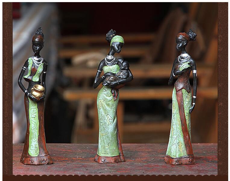 3pcs/lot 6*5*20cm african woman people ornaments home decoration accessories craft Statue